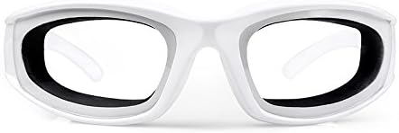 Visinion Onion Goggles Tear Free Anti-Fog BBQ Barbecue Professional Grade Nice Cute Kitchen Tool for Onion Slicing Chopping and Mincing, White