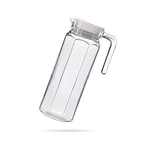 Reflector Modern Hexagon Design Clear Glass Jug for The Serving and Storages Many Items – 1000 ml, Set of – 2