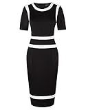 OUGES Womens Stretch Patchwork Work Bodycon Dresses