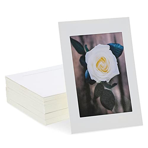 Juvale 50 Pack White Paper Picture Frames for 4x6 Inserts, Cardboard