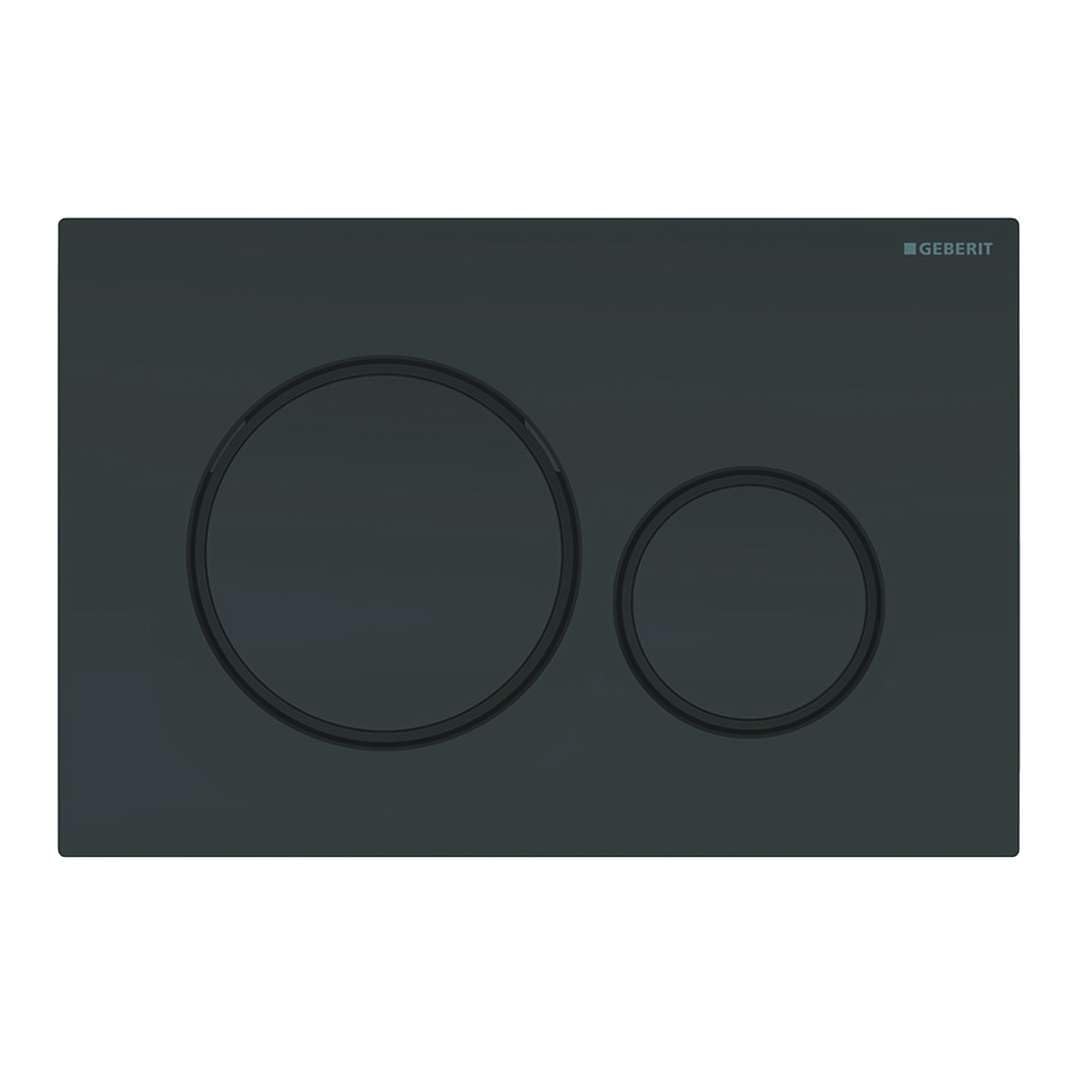 Geberit Sigma20 115.882.DW.1 2 Quantity Rinsing Plate, Deep Black, 115882DW1