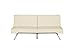 DHP Emily 71 Inch Futon Sofa Bed in Faux Leather, Armless Upholstered Couch Sleeper with Tufted Back and Seat, Mid-Century Modern, Vanilla