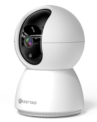 E T EASYTAO TV-628 Cámara de Seguridad Interior, 2K 3MP Cámara Alexa WiFi, iCSee O Tris Home App, Audio Bidireccional, Control Remoto, Detección de Movimiento, Visión Nocturna,Compatible con Alexa