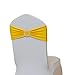 Fvstar 10pcs Chair Sashes Bows Decorative Elegant Wedding Chair Sashes Spandex Party Chair Ties Bands Elastic Chair Ribbons with Buckle for Event Baby Shower Birthday Christmas New Year Banquet,Yellow