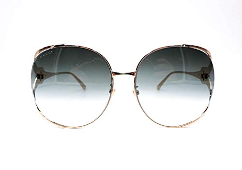 Gucci GG0225S 003 Gold/Green GG0225S Round Sunglasses Lens Category 2 Size 63 - Image 3