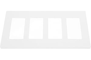 Sosoport Screwless 4-Gang Wall Switch Plate Cover Double Outlet Wall Plate Electric Outlet Faceplate