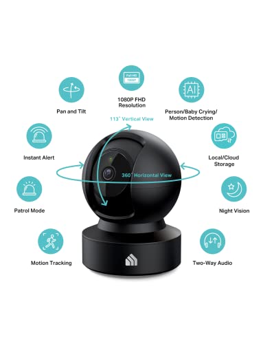 KASA SMART INDOOR PAN-TILT HOME SECURITY CAMERA, 1080P HD DOG CAMERA W/NIGHT VISION, MOTION DETECTION FOR BABY & PET MONITOR, CLOUD & SD CARD STORAGE, WORKS W/ ALEXA & GOOGLE HOME, 2.4G WIFI (EC71)