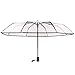 HOMEIC Mini Three-Folding Transparent Umbrella Rain Women Fully-Automatic Creative Rainy Transparent Umbrella black