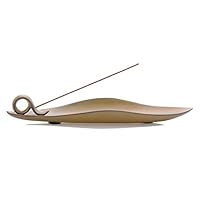 OESDLTD Incense Stick Holder Burner Cone Ash Catcher Tray Censer Ceramic for Yoga Home Office (Light Brown Leaf)