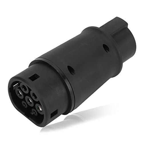 EVGATSAUTO Adaptador de Carga EV, Tipo 1 a Tipo 2 Conector de Cargador EV Adaptador de Carga de Vehículos Eléctricos Protección IP54 16A 32A 230V Universal