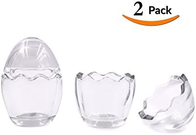 Creative Egg Shaped Thickened Glass 3 OZ Pudding Cup with Lid,Pack of 2