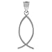 Claddagh Gold 925 Sterling Silver Ichthus Christian Vertical Fish Pendant