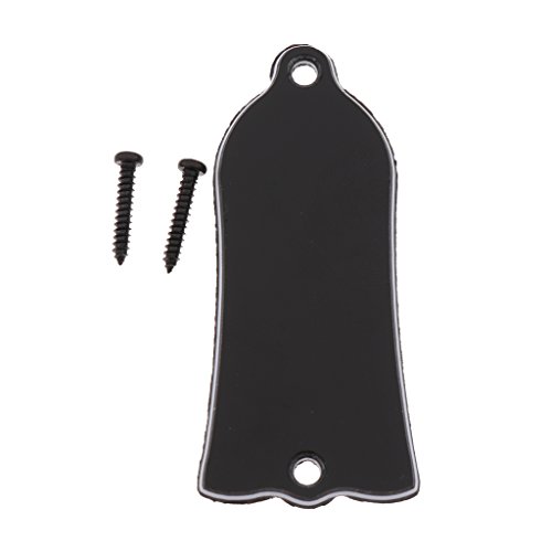 Dovewill Durable Guitar Parts 2-hole Truss Rod Cover Plate for Gibson Les Paul Black 3-Ply