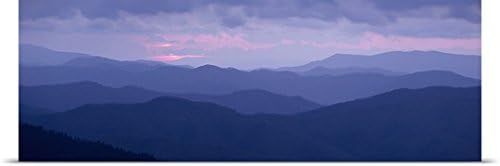 GreatBIGCanvas Entitled Dawn Great Smoky Mountains National Park NC Poster Print, 36" x 11", Multicolor