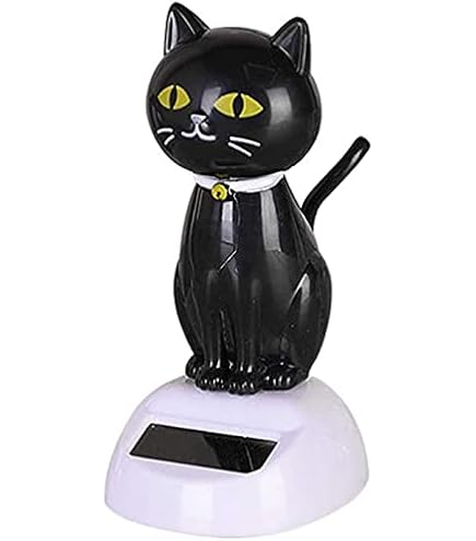Amazon.com: Solar Powered Dancing Black Cat Figure Shaking Head