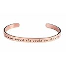 "She believe she could so she did" Inspirational Bracelet Cuff Bangle ( Silver tone standard size)