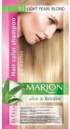 Marion Hair Color Shampoo in Sachet - Lasting 4-8 Washes - With Aloe &amp; Keratin 51 Light Perl Blond