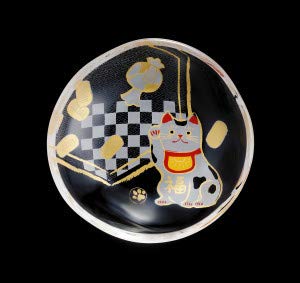 Aderia Japan Japanese Small Dish Manekineko beckoning cat 6066