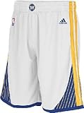 Golden State Warriors White Embroidered Swingman Shorts By Adidas