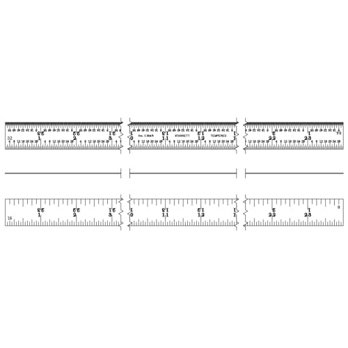 Starrett C304R-24 Full Flexible Steel Rule With Inch Graduations, 4R Style Graduations, 24" Length, 3/4" Width, 1/50" Thickness