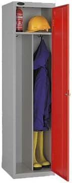 Davpack Clean & Dirty/Uniform Metal Storage Locker (Red Door/Silver Body) - Choice of Style & Colour - Ref LKCS/37/RD/SV
