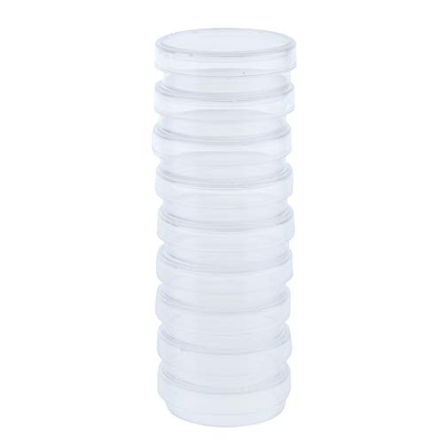 image for D DOLITY Petri Dish Set with Lids 35-90mm (Pack of 10) Plastic, Steril