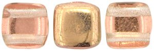 Czechmate 6mm Square Glass Czech Two Hole Tile Bead - Apollo (Gold)