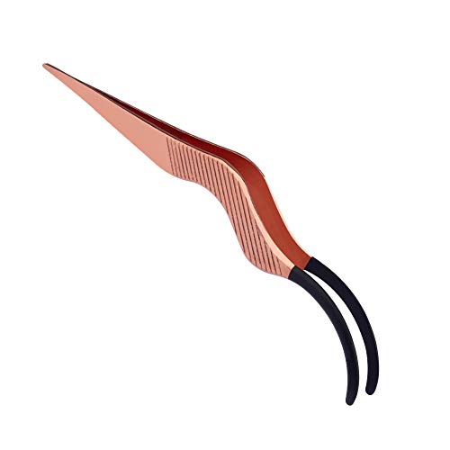 BEPHOLAN False Eyelashes Applicator Tool Eyelash Extension Tweezers Remover Clip Tweezers Nipper (Golden)