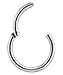 REVOLIA 14-16G Stainless Steel Nose Rings Hoop Septum Clicker Ring Hinged Seamless 8-10MM