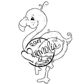 Magnolia Summer Memories Cling Stamp, 6.5 by 4-Inch, Miamia The Flamingo