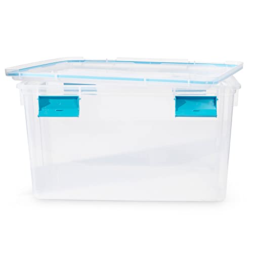 Sterilite 54 Quart Clear Plastic Stackable Storage Container Box Bin