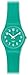 Swatch LL115 mint leave turquoise dial turquoise rubber strap women watch NEW