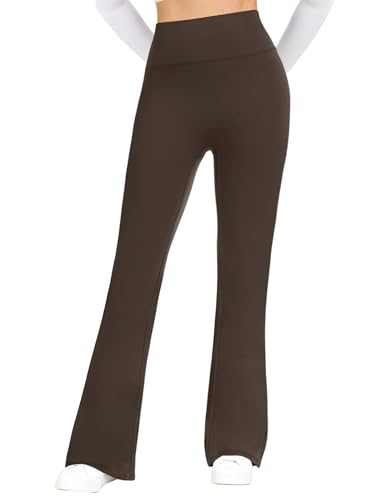 FireSwan Flare Leggings for Women High Waisted Seamless Yoga Pants Brown at Amazon