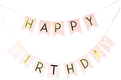 JoyAcc 2.5M Happy Birthday Banner, Perfect Birthday Decoration and Party Supplies - Pink &amp; Gold Letter