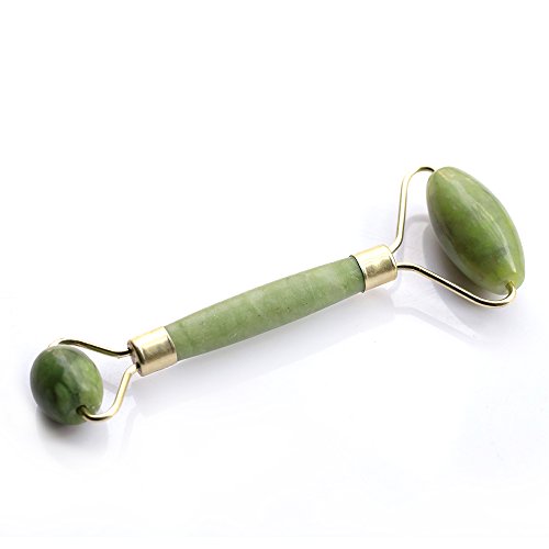 Royal Jade Roller Natural Face Roller Masaage Skin Care Kits Cool Feeling Jade Roller for Facial Massager Gift for Girls Woman ( Green Jade Roller )