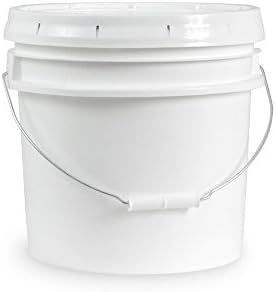 3.5 Gallon White Bucket & Lid - Set of 3 - Durable 90 Mil All Purpose Pail - Food Grade - Contains No BPA Plastic (3.5 Gal. w/Lids - 3pk)