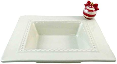 Nora Fleming Square Pearl Candy Dish or Napkin Holder M5 and Deck the Halls Mini A171