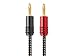 Monoprice Premium Braided Speaker Wire 14AWG - With Gold Plated Banana Plug Connectors - Affinity Series, 1 Pack, 10 Foot