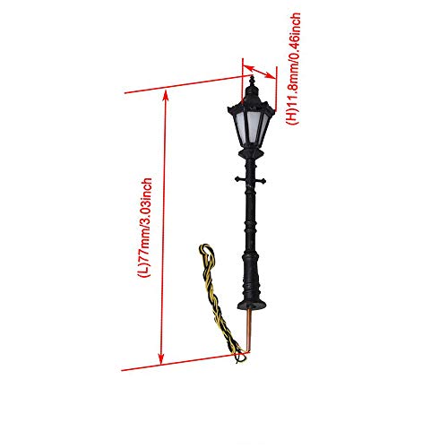 Iceyon 1:75 Scale Street Lamp Model LED Courtyard Lamppost Street Park Light Model Railway Model Trains Pack of 8 (H-6#) - Thumbnail 3