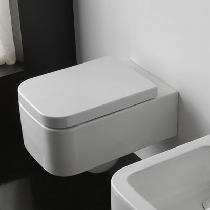 Scarabeo by Nameeks 8301Q-B Two Tone-White and Gold / Black cover Next Wall Mounted Toilet with