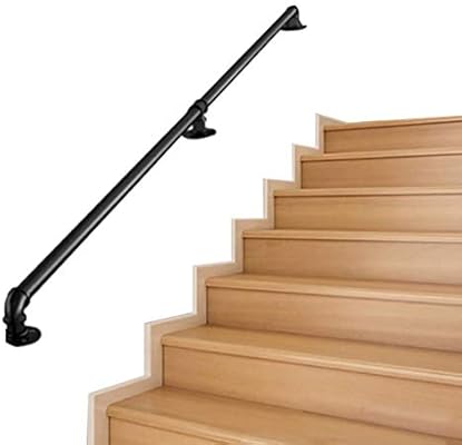 Handrail Complete Kit Black Metal Wrought Iron With Wall