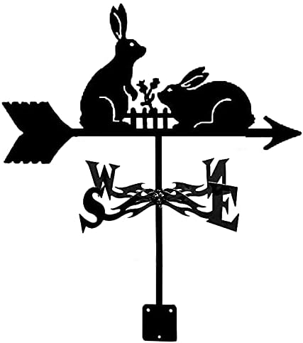 Weathervanes - Metal Weather Vane Wind Vane for Roofs Weathervane Wind Direction Indior Outdoor Sheds Yard Roof Barns Decoration(Rabbit Eating Grass)