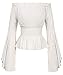 Womens Renaissance Blouse Off Shoulder Trumpet Sleeve Peasant Tops Medieval Victorian Costume (L, White)