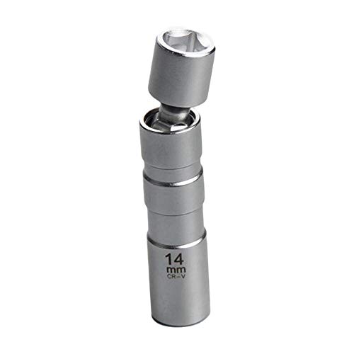 QISF 14MM & 16MM Thin Wall Magnetic Swivel Spark Plug Socket - 3/8-Inch Drive 12-Point Spark Plug Socket Removal Tool - Swivel Extension Permits Access to Most Confined Areas - Thumbnail 4