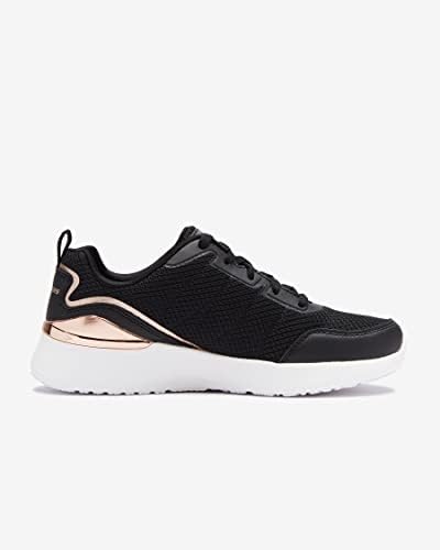 SKECH-AIR DYNAMIGHT THE HALCYON, Scarpe da Ginnastica Donna, Black Mesh Rose Gold Trim, 38 EU