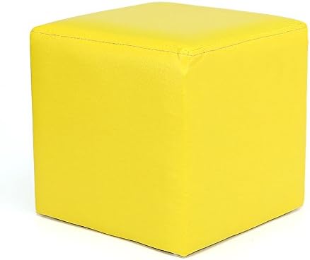 XM Ottomans ZfgG Footstool Simple Stool Shoe Bench Solid Wood Skeleton Children Stool Thick Leather Stool (Color : Yellow)