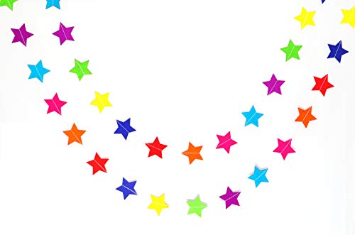 Rainbow Stars Paper Garland Party Decorations Birthday Decorations