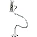 Clamp Mount Leather Tablet Stand for iPad and iPhone - 1 Meter Tall Adjustable Arm 360° Rotating Gooseneck Swivel Universal Lazy Holder for Bed or Office