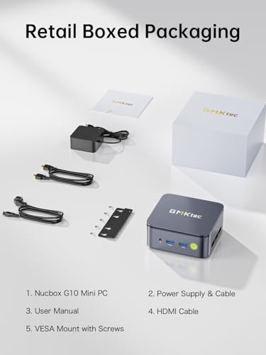 GMKtec G10 Ryzen 5 Mini PC 3500U (Outperforms N150/N97 Models), 16GB RAM, 512GB SSD Mini Computer, 2.5GbE LAN Network/Office/Home/HTPC/Proxmox/Triple 4K Display/Micro PC