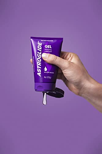 ASTROGLIDE WATER BASED LUBE (4OZ), ULTRA GENTLE GEL PERSONAL LUBRICANT FOR VAGINAL AND ANAL SEX, STAYS PUT WITH NO DRIP FOR MEN, WOMEN AND COUPLES, SAFE FOR TOYS